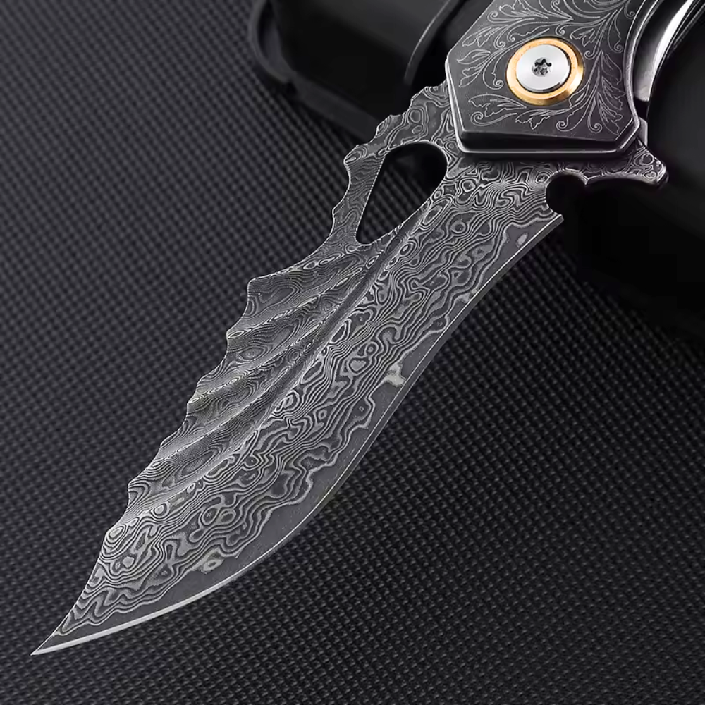 Condor VG10 Japanese Damascus Pocket Knife with Stained Maple Burl handle