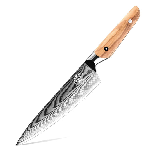 Stellar Japanese Chef's Knife with Olive Wood Handle