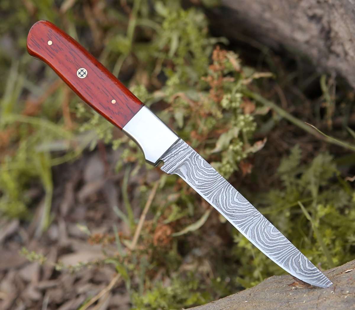 Cutmaster 10.5" Damascus Fillet Knife With Exotic Red Heart Handle
