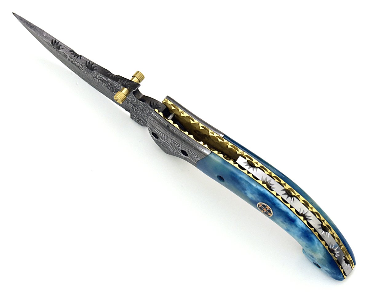 Dionysus Gentleman's Pocket Knife with Bone Handle & Leather Sheath