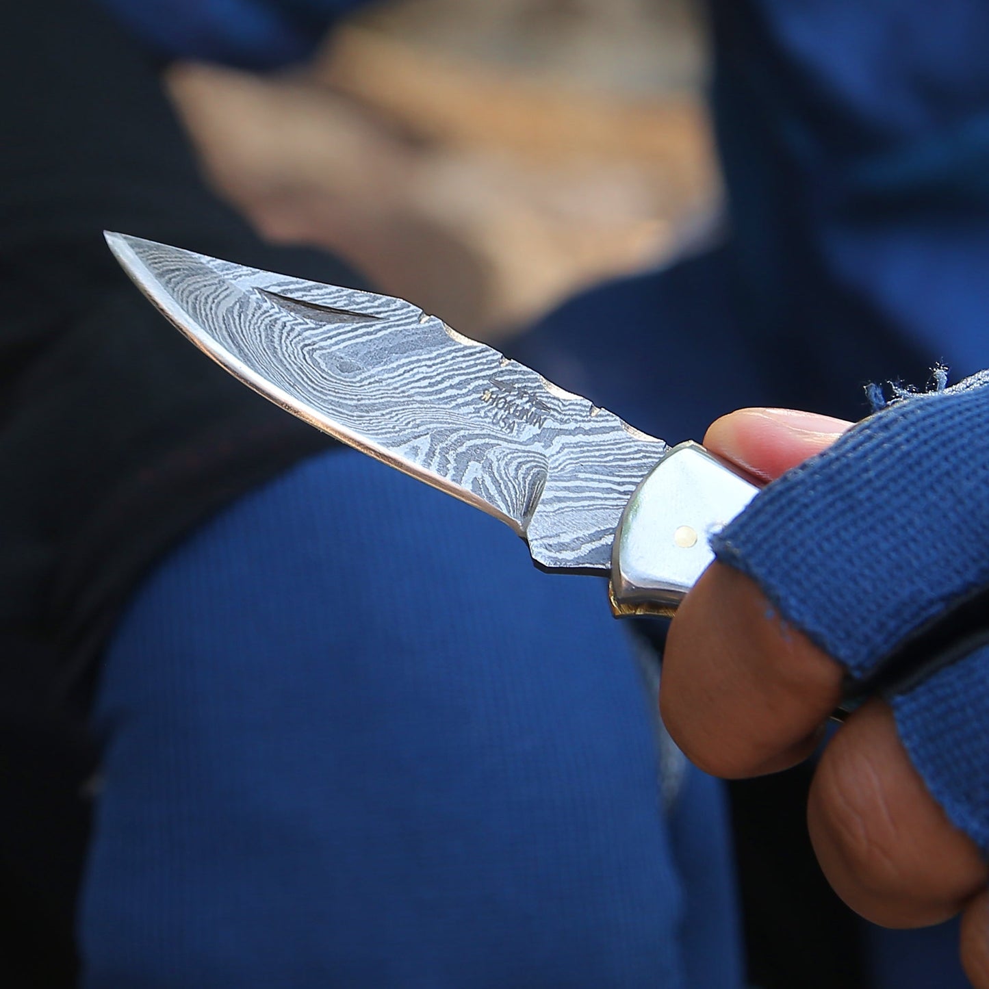 Phoenix Pocket Knife with Turrquoise & Bull Horn Handle